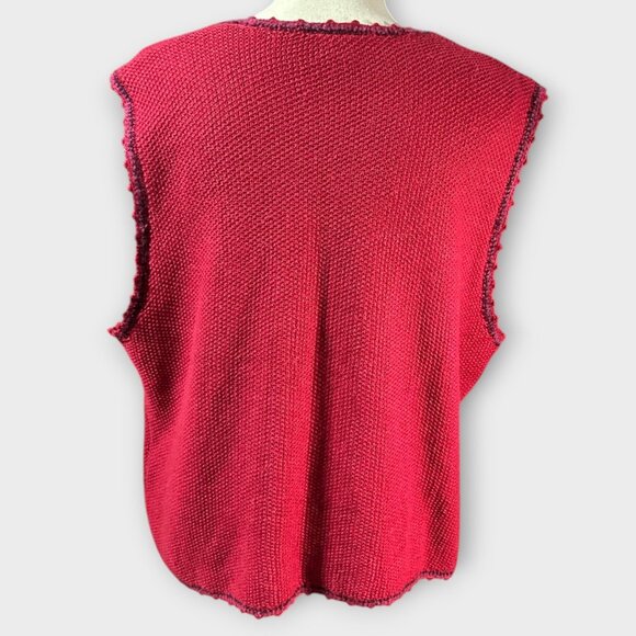 Vintage Napa Valley Womens XL Sweater Vest Wool Blend Cable Knit Cottagecore - Picture 2 of 8